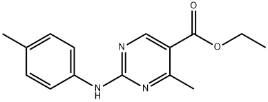 4-甲基-2-[(4-甲基苯基)氨基]嘧啶-5-甲酸乙酯 结构式