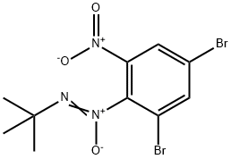 叔丁基(2,4-二溴-6-硝基苯基)二氮烯氧化物 结构式