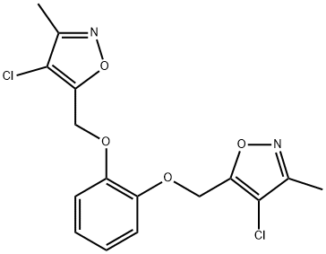 5,5'-[1,2-Phenylenebis(oxymethylene)]-bis(4-chloro-3-methylisoxazole) 结构式