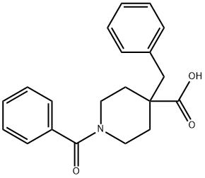 1-苯甲酰-4-苄基哌啶-4-羧酸 结构式