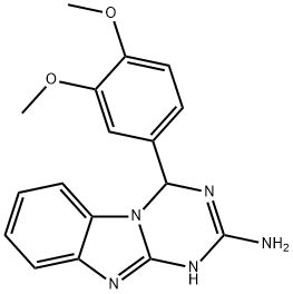 4-(3,4-二甲氧苯基)-1,4-二氢[1,3,5]三嗪并[1,2-A]苯并咪唑-2-胺 结构式