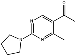 1-(4-甲基-2-吡咯烷-1-基嘧啶-5-基)乙酮 结构式