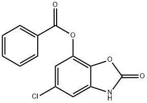 5-Chloro-2-oxo-2,3-dihydro-1,3-benzoxazol-7-yl-benzenecarboxylate 结构式