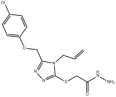 2-({4-烯丙基-5-[(4-氯苯氧基)甲基]-4H-1,2,4-三唑-3-基}硫代)乙酰肼 结构式