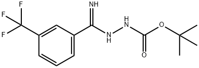 N'-[1-Amino-1-(3-(trifluoromethyl)phenyl)methylide ne]hydrazinecarboxylic acid tert-butyl ester 结构式