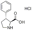 (2S,3R)-3-Phenylpyrrolidine-2-carboxylic acid hydrochloride 结构式