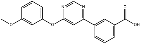 3-[6-(3-甲氧基苯氧基)嘧啶-4-基]苯甲酸 结构式