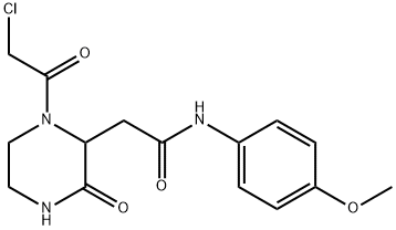 2-[1-(氯乙酰基)-3-氧代哌嗪-2-基]-N-(4-甲氧苯基)乙酰胺 结构式