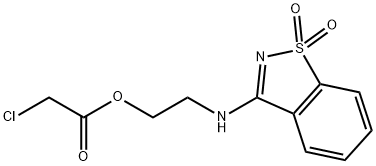 2-一氯乙酸2-[(1,1-二氧代-1,2-苯并噻唑-3-基)氨基]乙酯 结构式