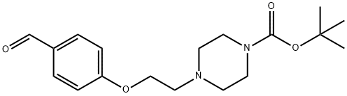 4-(2-(4-甲酰基苯氧基)乙基)哌嗪-1-羧酸叔丁酯 结构式