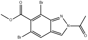 2-乙酰基-5,7-二溴-2H-吲唑-6-羧酸甲酯 结构式