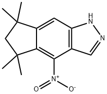 5,5,7,7-四甲基-4-硝基-2,5,6,7-四氢环戊烷[F]吲唑 结构式