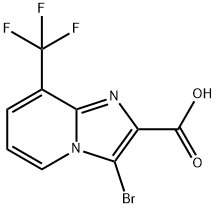 3-溴-8-(三氟甲基)咪唑并[1,2-A]吡啶-2-羧酸 结构式