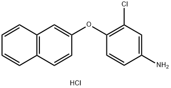 3-氯-4-(萘-2-基氧基)苯胺盐酸盐 结构式