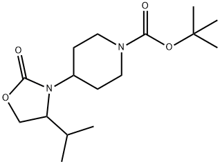 4-(4-异丙基-2-氧代噁唑烷-3-基)哌啶-1-羧酸叔丁酯 结构式