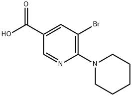 5-bromo-6-piperidin-1-ylnicotinic acid 结构式