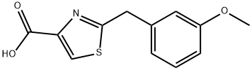 2-(3-甲氧基苄基)噻唑-4-羧酸 结构式