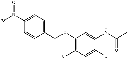 N-(2,4-二氯-5-((4-硝基苄基)氧基)苯基)乙酰胺 结构式