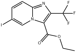 6-碘-2-(三氟甲基)咪唑并[1,2-A]吡啶-3-羧酸乙酯 结构式