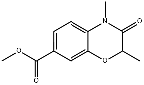 methyl 2,4-dimethyl-3-oxo-3,4-dihydro-2H-1,4-benzoxazine-7-carboxylate 结构式