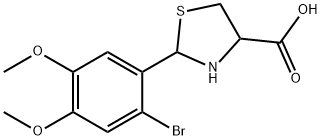 2-(2-Bromo-4,5-dimethoxyphenyl)-1,3-thiazolidine-4-carboxylic acid 结构式