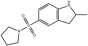 2-Methyl-5-(pyrrolidin-1-ylsulfonyl)indoline 结构式