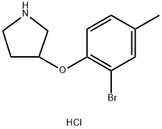 3-(2-Bromo-4-methylphenoxy)pyrrolidinehydrochloride 结构式