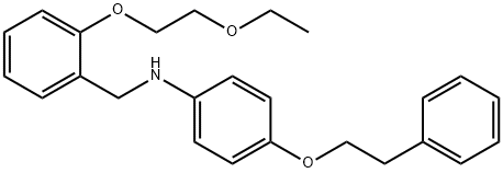 N-[2-(2-Ethoxyethoxy)benzyl]-4-(phenethyloxy)aniline 结构式