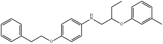 N-[2-(3-Methylphenoxy)butyl]-4-(phenethyloxy)-aniline 结构式