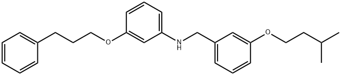 N-[3-(Isopentyloxy)benzyl]-3-(3-phenylpropoxy)aniline 结构式