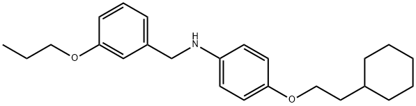 N-[4-(2-Cyclohexylethoxy)phenyl]-N-(3-propoxybenzyl)amine 结构式