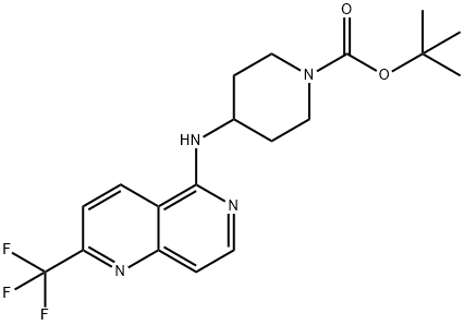 tert-Butyl 4-(2-(trifluoromethyl)-1,6-naphthyridin-5-ylamino)piperidine-1-carboxy 结构式