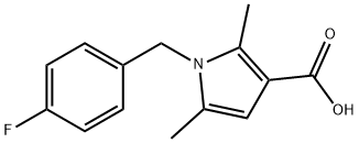 1-(4-氟苄基)-2,5-二甲基-吡咯-3-甲酸 结构式