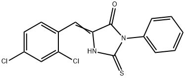 (5E)-5-(2,4-dichlorobenzylidene)-2-mercapto-3-phenyl-3,5-dihydro-4H-imidazol-4-one 结构式