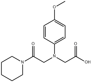 N-(4-甲氧基苯基)-N-(2-氧代-2-(哌啶-1-基)乙基)甘氨酸 结构式