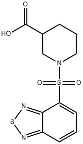 1-(2,1,3-苯并噻二唑-4-基磺酰基)哌啶-3-羧酸 结构式