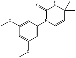 1-(3,5-二甲氧基苯基)-4,4-二甲基-1,4-二氢嘧啶-2-硫醇 结构式