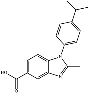 1-(4-异丙苯基)-2-甲基-5-苯并咪唑羧酸 结构式