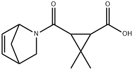 3-(2-azabicyclo[2.2.1]hept-5-en-2-ylcarbonyl)-2,2-dimethylcyclopropanecarboxylic acid 结构式