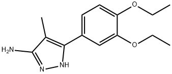 3-(3,4-二乙氧苯基)-4-甲基-1H-吡唑-5-胺 结构式