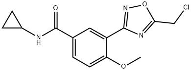 3-[5-(chloromethyl)-1,2,4-oxadiazol-3-yl]-N-cyclopropyl-4-methoxybenzamide 结构式