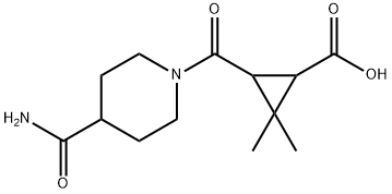 3-{[4-(aminocarbonyl)piperidin-1-yl]carbonyl}-2,2-dimethylcyclopropanecarboxylic acid 结构式