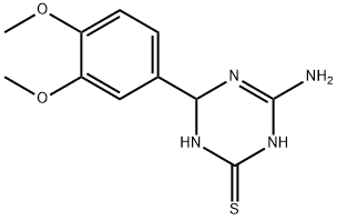 4-amino-6-(3,4-dimethoxyphenyl)-1,6-dihydro-1,3,5-triazine-2-thiol 结构式
