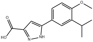5-(3-isopropyl-4-methoxyphenyl)-1H-pyrazole-3-carboxylic acid 结构式