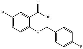 5-氯-2-(4-氟苄基)氧基-苯甲酸 结构式