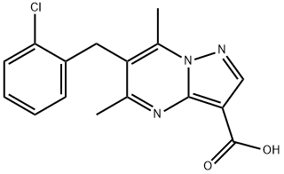 6-(2-氯苄基)-5,7-二甲基吡唑[1,5-A]嘧啶-3-羧酸 结构式