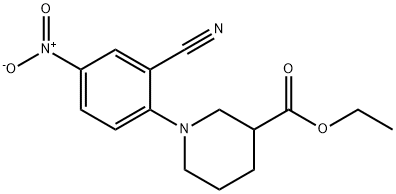 1-(2-氰基-4-硝基苯基)哌啶-3-羧酸乙酯 结构式