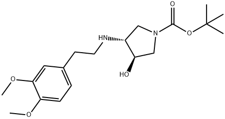 (3R,4R)-3-{[2-(3,4-二甲氧苯基)乙基]氨基}-4-羟基吡咯烷-1-甲酸叔丁酯 结构式