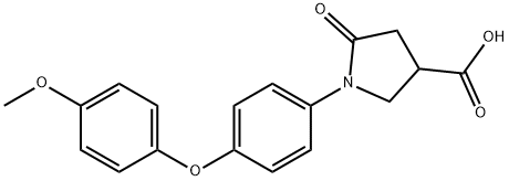 1-[4-(4-甲氧基苯氧基)苯基]-5-氧代吡咯烷-3-羧酸 结构式