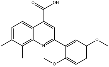 2-(2,5-二甲氧苯基)-7,8-二甲基-喹啉-4-羧酸 结构式